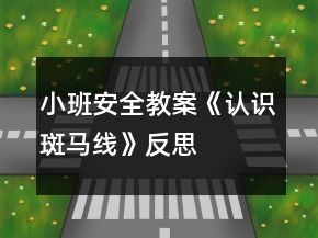 小班安全教案《认识斑马线》反思