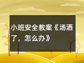 小班安全教案《汤洒了，怎么办》