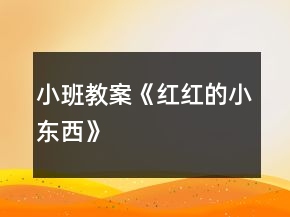 小班教案《红红的小东西》