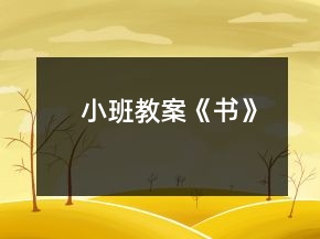 小班教案《书》