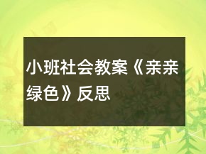 小班社会教案《亲亲绿色》反思