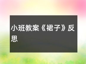 小班教案《裙子》反思