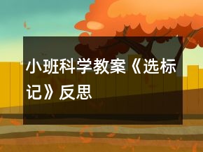 小班科学教案《选标记》反思
