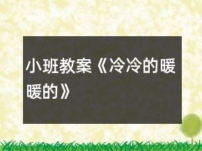 小班教案《冷冷的暖暖的》