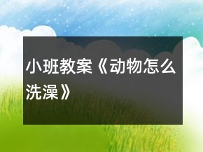 小班教案《动物怎么洗澡》