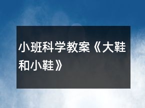 小班科学教案《大鞋和小鞋》