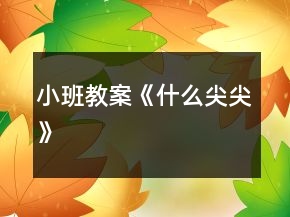 小班教案《什么尖尖》