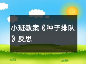 小班教案《种子排队》反思