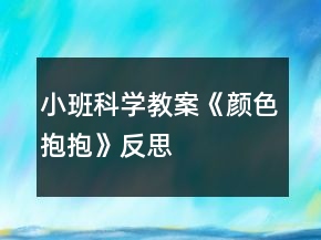 小班科学教案《颜色抱抱》反思