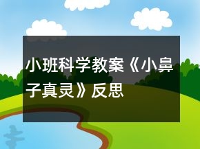 小班科学教案《小鼻子真灵》反思
