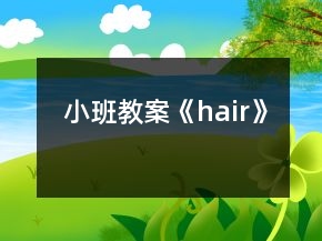小班教案《hair》