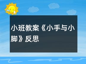 小班教案《小手与小脚》反思