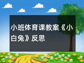 小班体育课教案《小白兔》反思