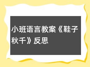 小班语言教案《鞋子秋千》反思