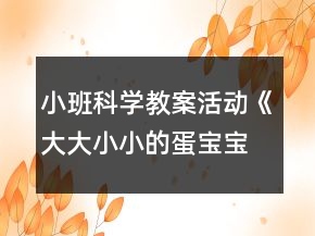 小班科学教案活动《大大小小的蛋宝宝》反思