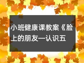 小班健康课教案《脸上的朋友―认识五官》反思
