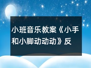小班音乐教案《小手和小脚动动动》反思