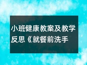 小班健康教案及教学反思《就餐前洗手》