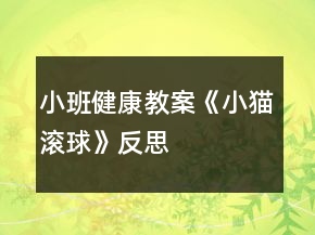小班健康教案《小猫滚球》反思