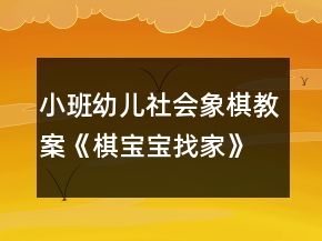 小班幼儿社会象棋教案《棋宝宝找家》反思