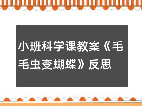 小班科学课教案《毛毛虫变蝴蝶》反思