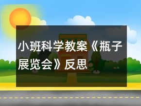 小班科学教案《瓶子展览会》反思