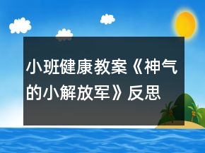 小班健康教案《神气的小解放军》反思