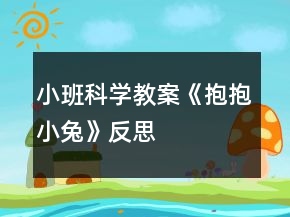 小班科学教案《抱抱小兔》反思
