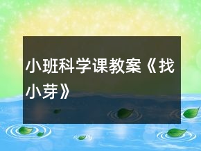 小班科学课教案《找小芽》