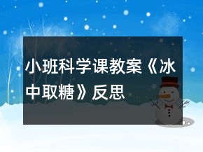 小班科学课教案《冰中取糖》反思