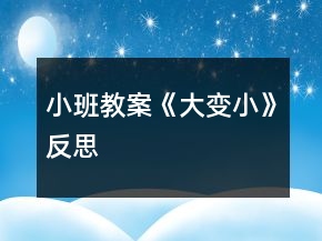 小班教案《大变小》反思