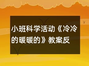 小班科学活动《冷冷的暖暖的》教案反思