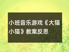 小班音乐游戏《大猫小猫》教案反思