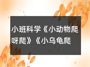 小班科学《小动物爬呀爬》《小乌龟爬呀爬》教案反思