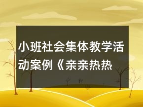 小班社会集体教学活动案例《亲亲热热在一起》教案反思