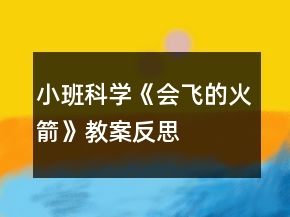 小班科学《会飞的火箭》教案反思