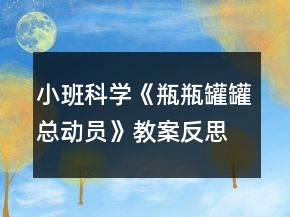 小班科学《瓶瓶罐罐总动员》教案反思