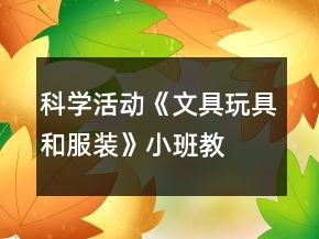 科学活动《文具、玩具和服装》小班教案物体分类