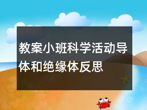 教案小班科学活动：导体和绝缘体反思