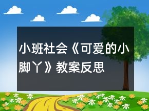 小班社会《可爱的小脚丫》教案反思