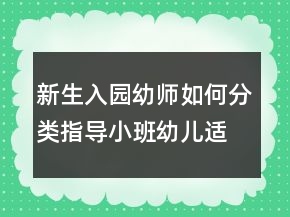 新生入园幼师如何分类指导小班幼儿适应新环境？