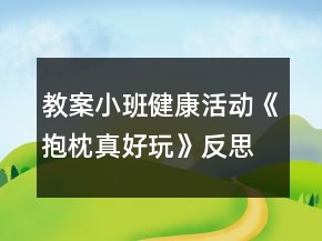 教案小班健康活动《抱枕真好玩》反思