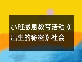 小班感恩教育活动《出生的秘密》社会教案反思