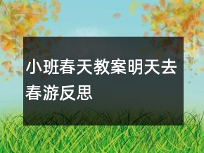 小班春天教案：明天去春游反思