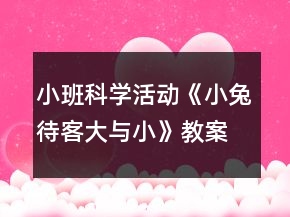 小班科学活动《小兔待客（大与小）》教案反思