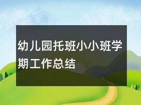 幼儿园托班小小班学期工作总结