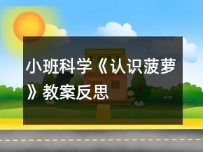 小班科学《认识菠萝》教案反思