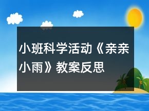 小班科学活动《亲亲小雨》教案反思