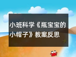小班科学《瓶宝宝的小帽子》教案反思