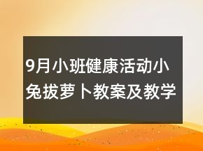 9月小班健康活动小兔拔萝卜教案及教学反思